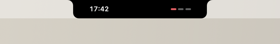 Timer inside the notch: 17:42